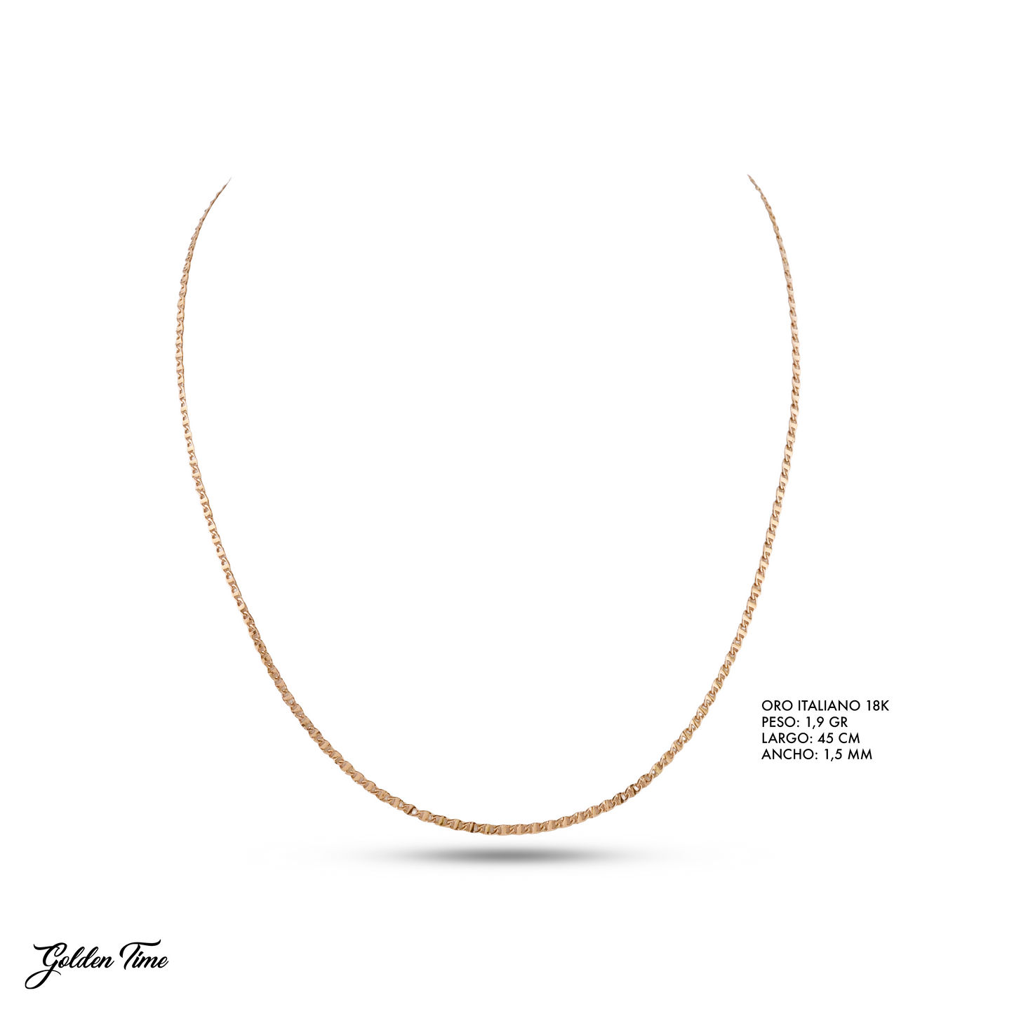CADENA 45 CM PESO 1,9 GR ANCHO 1,5 MM
