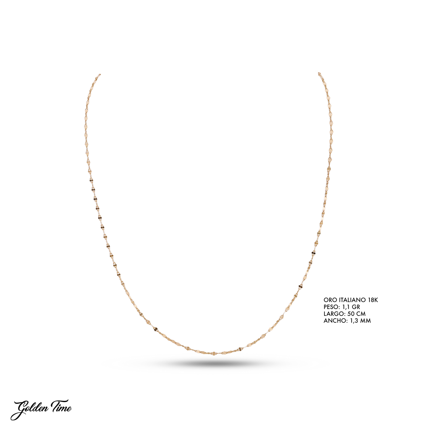 CADENA CRISPY 50 CM PESO 1,1 GR ANCHO 1,3 MM