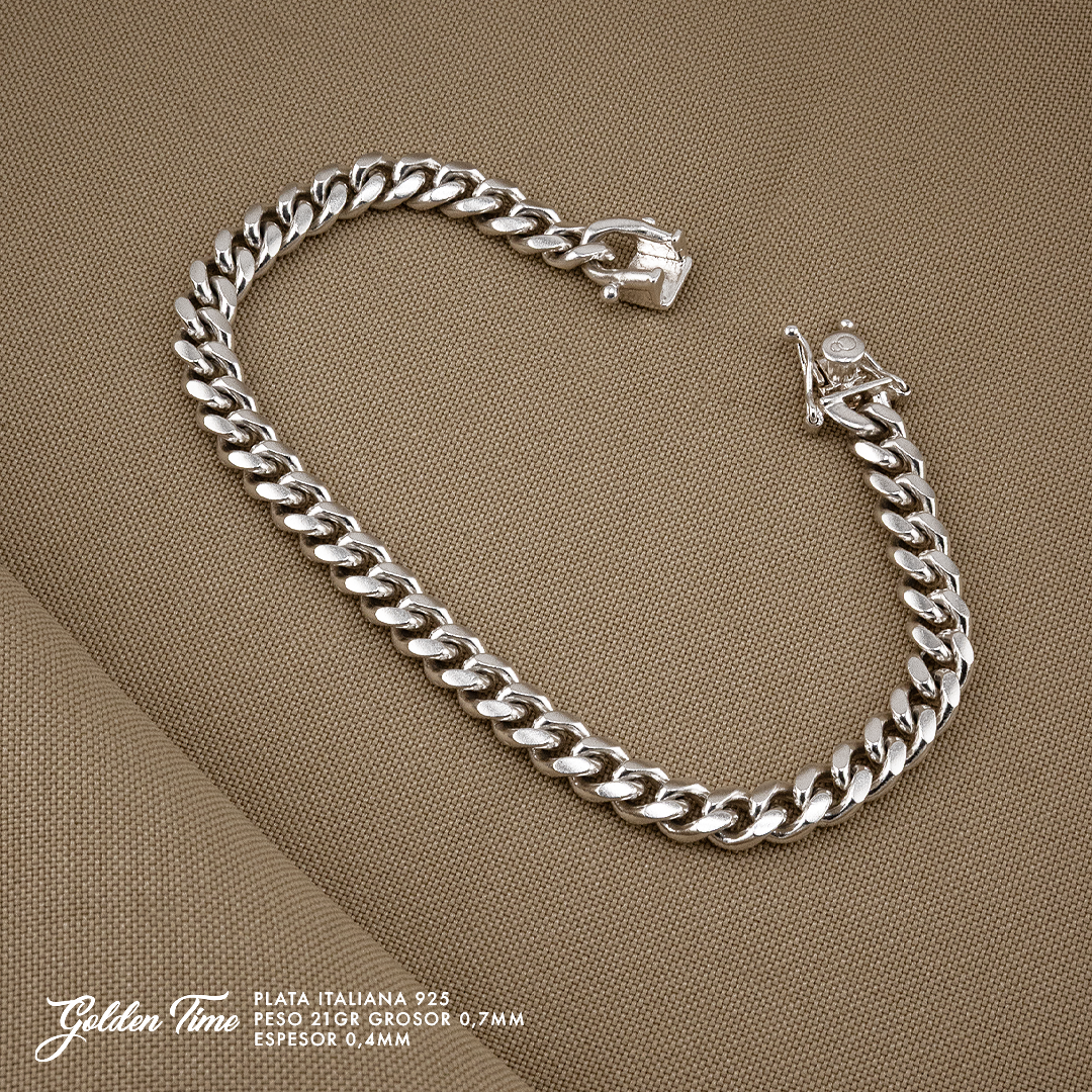 PULSERA CUBANA PESO 21 GR GROSOR 0,7 MM