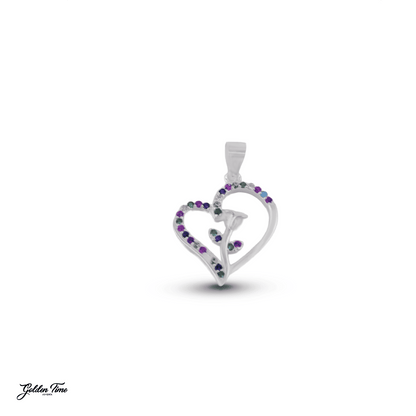 DIJE CORAZÓN ROSA