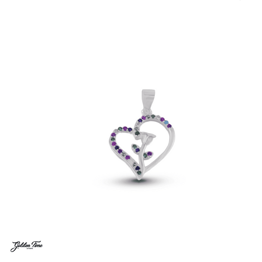 DIJE CORAZÓN ROSA