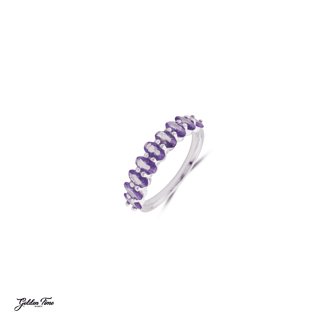 ANILLO AMATISTA HOJAS
