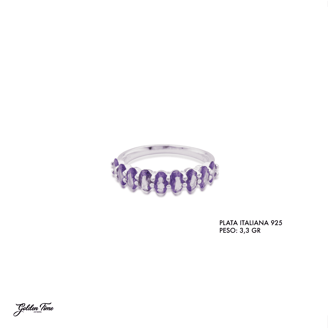 ANILLO AMATISTA HOJAS
