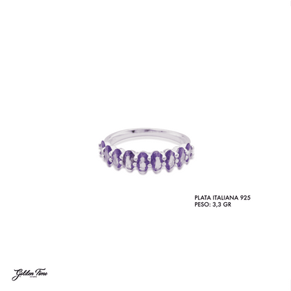 ANILLO AMATISTA HOJAS