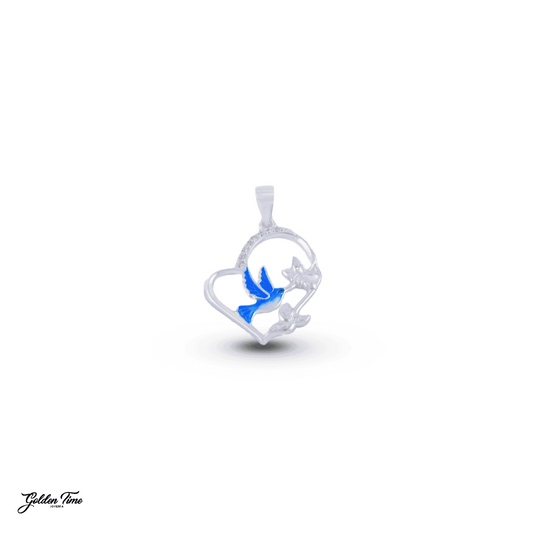 DIJE CORAZÓN COLIBRI