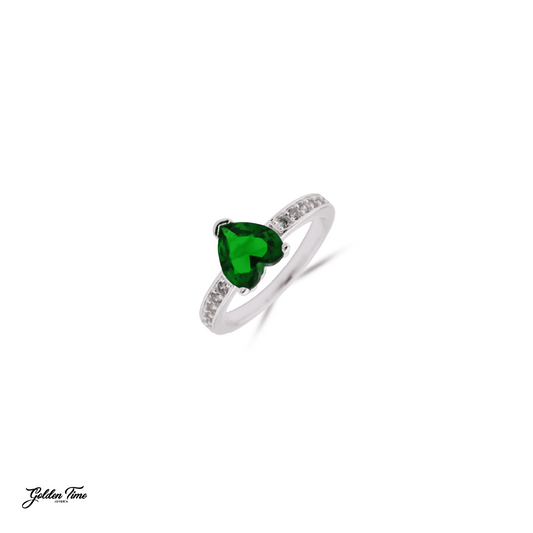 ANILLO CORAZÓN ESMERALDA
