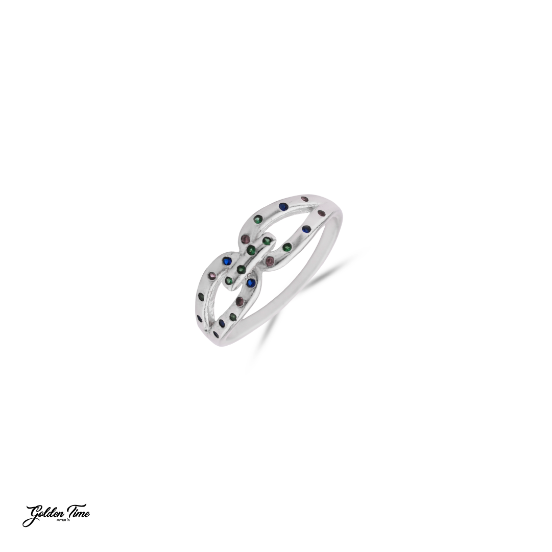 ANILLO CRUCE MULTICOLOR