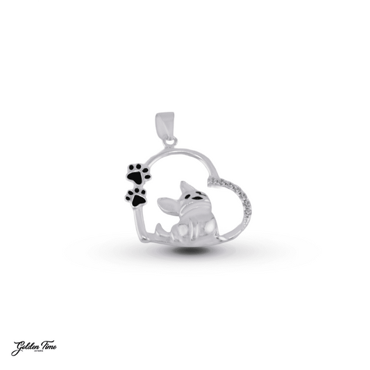 DIJE CORAZÓN PERRO
