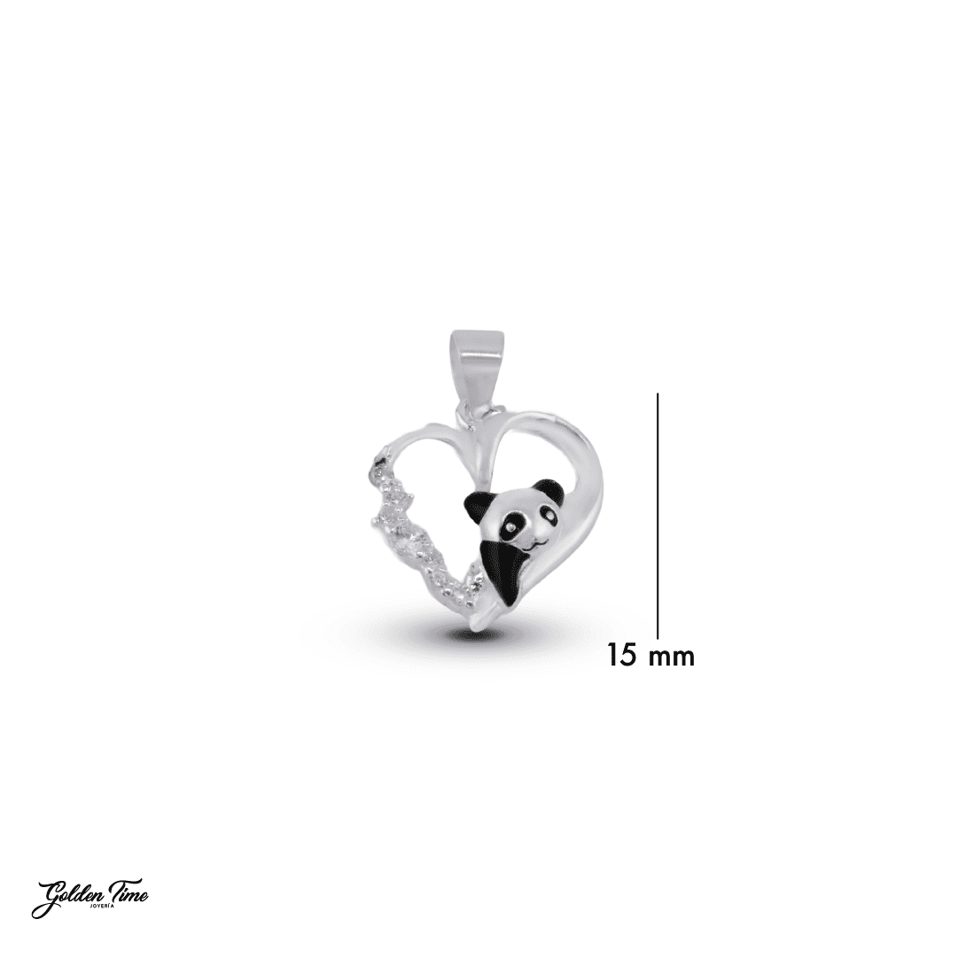 DIJE CORAZÓN PANDA