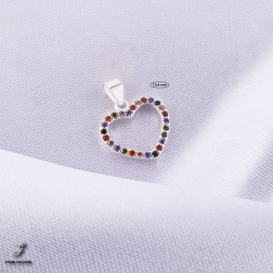 DIJE CORAZÓN MULTICOLOR