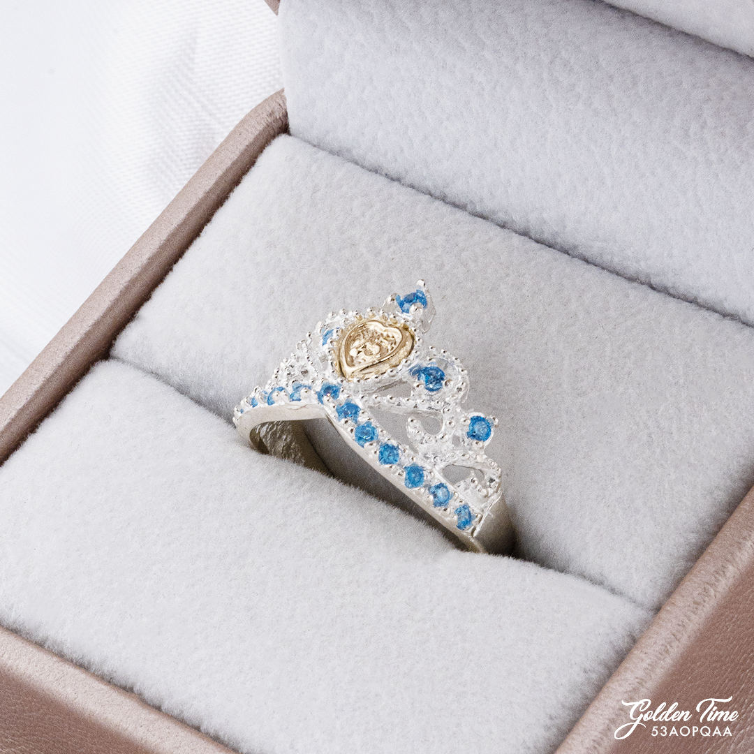 ANILLO 15 AÑOS PLATA 925 + ORO LAMINADO CORONA 53