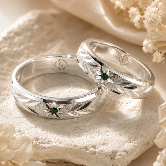 SET DE 2 ARGOLLAS PLATA 13