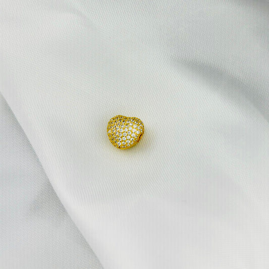 BROCHE CORAZÓN PAVÉ DORADO