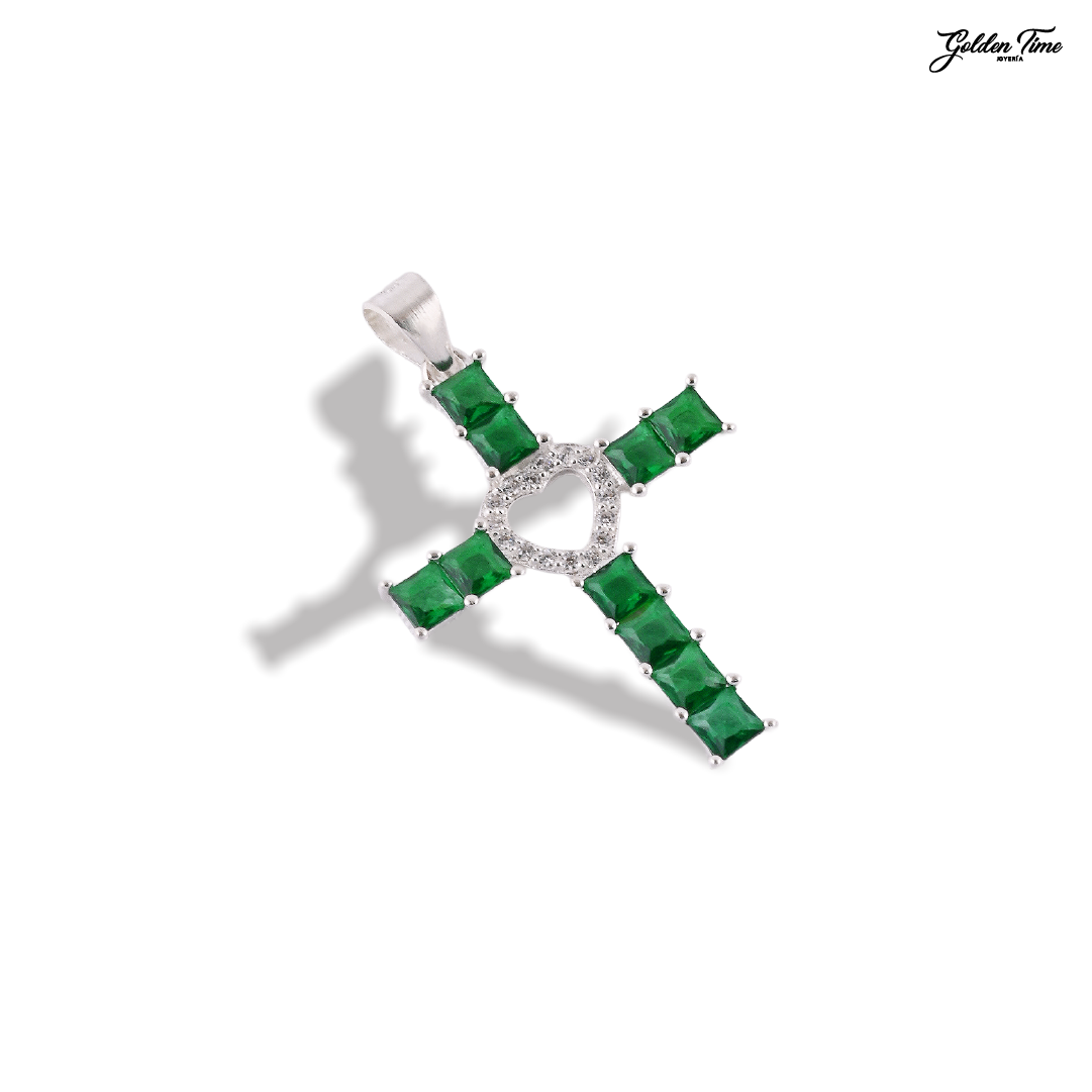 DIJE CRUZ CORAZÓN RADIANTE