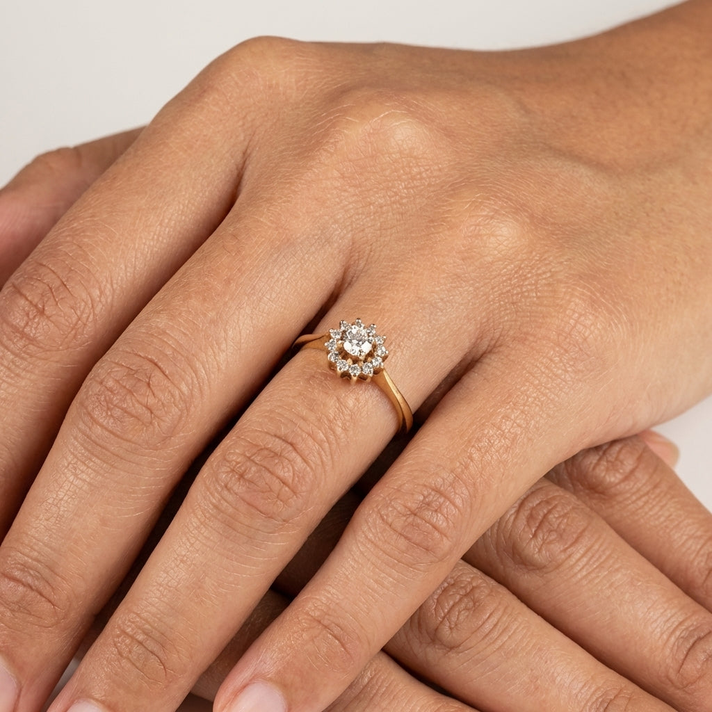 ANILLO FLOR DE DIAMANTES