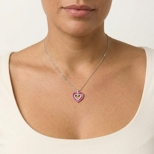 CADENA CORAZÓN DOBLE INFINITO